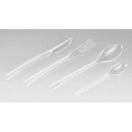 Couvert en plastique transparent jetable