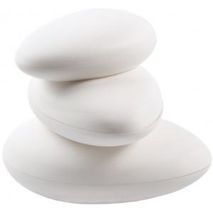 Assiette jetable en galet blanc par 10