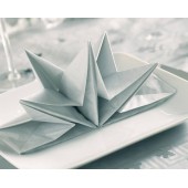 12 serviettes pliées en étoile Argent