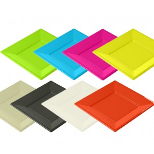 Assiette jetable carrée par 8