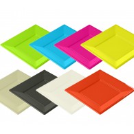 Assiette jetable carrée 18cm et 23cm par 8