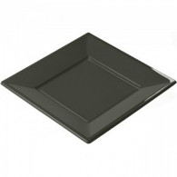 Assiette jetable carrée noir par 8