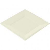 Assiette jetable carrée blanc par 8