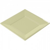 Assiette jetable carrée ivoire par 8