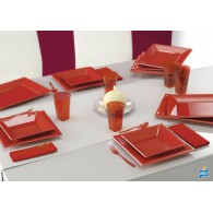 Assiette jetable carrée 18cm et 23cm par 8