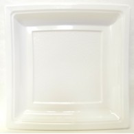 Assiette blanche en plastique de carrée 240mm