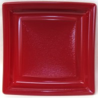 Assiette couleurs bordeaux en plastique carrée de 240mm