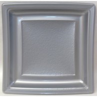 Assiette plastique carrée en gris de 240mm