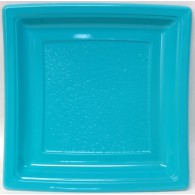 Assiette jetable carrée en turquoise de 240mm