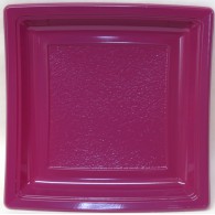 Assiette prune en plastique carrée de 240mm