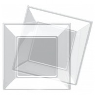 Assiette en plastique transparent par 8