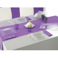Assiette en plastique transparent par 8