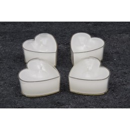 Bougie chauffe plat forme coeur blanc