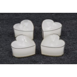 Bougie chauffe plat forme coeur blanc