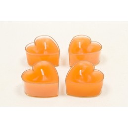 Bougie chauffe plat forme coeur orange