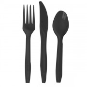 Couvert plastique noir par 10