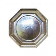 Assiette jetable octogonale Argent par 25