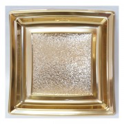 Assiette jetable carrée Or par 25