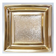 Assiette jetable carrée Or par 25