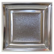 Assiette plastique carrée Argent par 25