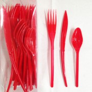 Ménagère couvert plastique Rouge par 30