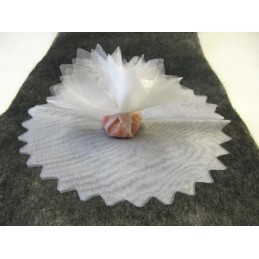 Rond en organza feston en pointe blanc