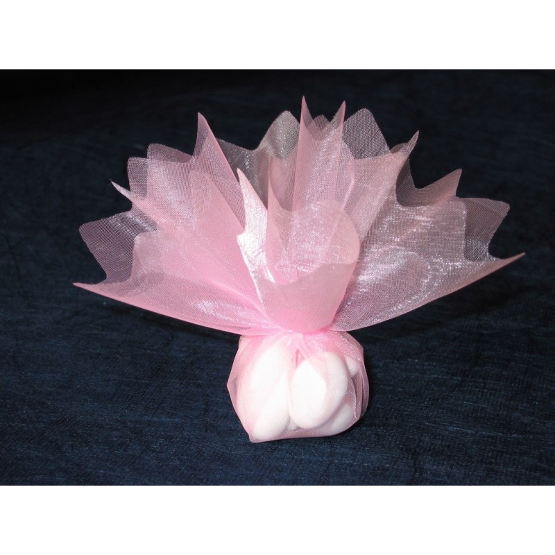 Rond en organza feston en pointe rose