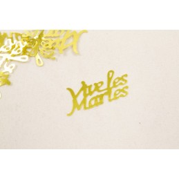Confettis de table "vive les mariés" or