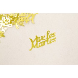 Confettis de table "vive les mariés" or