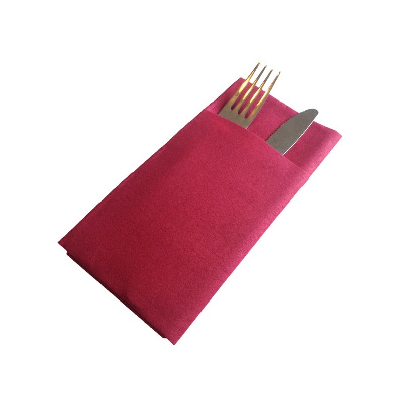 Serviette jetable Kangourou Airlaid rouge par 40