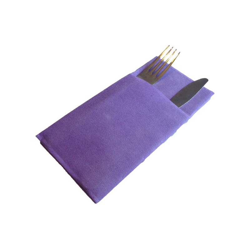 Serviette jetable Kangourou Airlaid lilas par 40