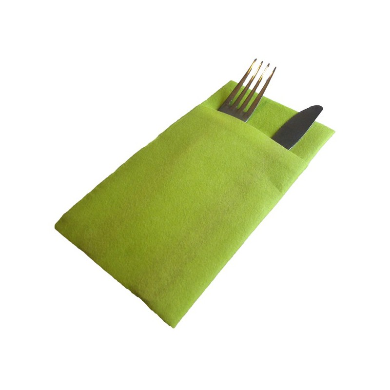 Serviette jetable Kangourou Airlaid vert anis par 40