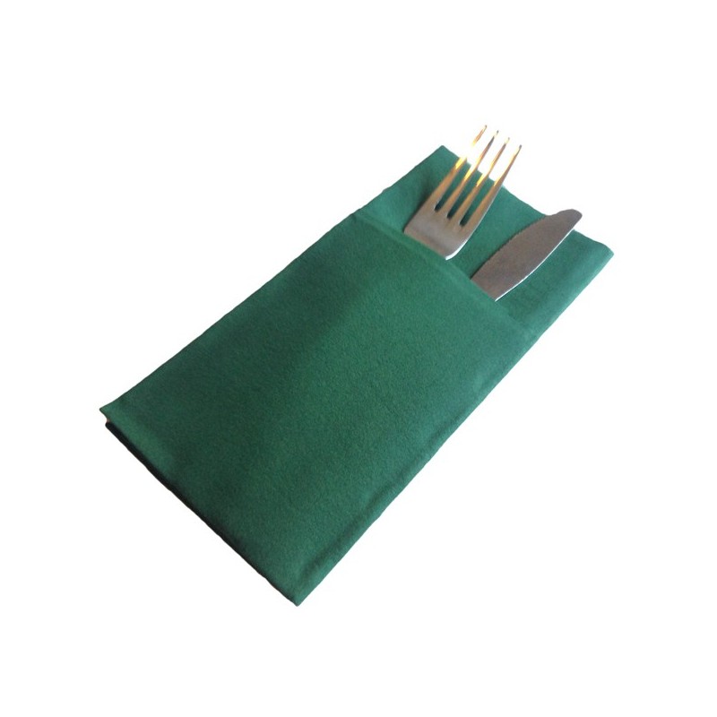 Serviette jetable Kangourou Airlaid vert sapin par 40