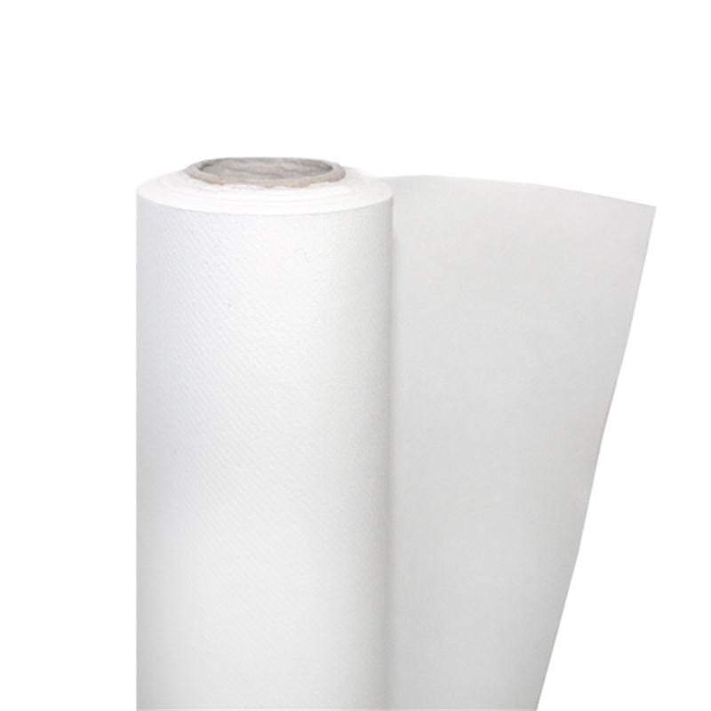 Rouleau de nappe blanche de 1,2m de large sur 10m. Aspect tissus