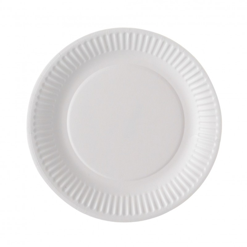 Assiette en carton blanc de 28cm par 20