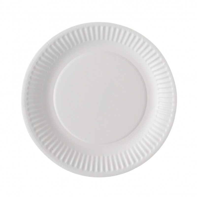 Assiette en carton FSC sans plastique gris 23 cm, U MAISON (x 20)