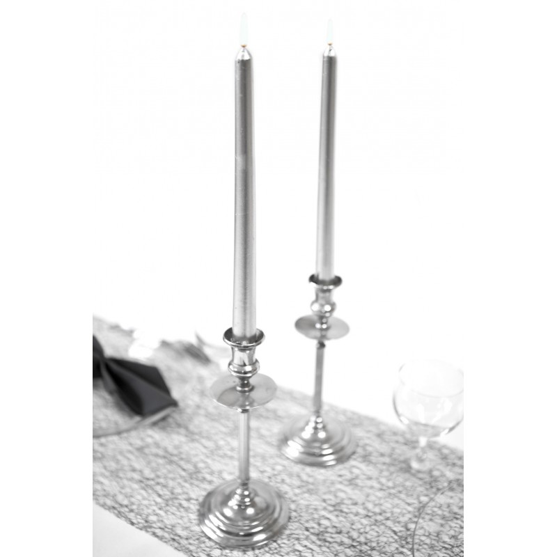 Bougie flamme Argent par 2