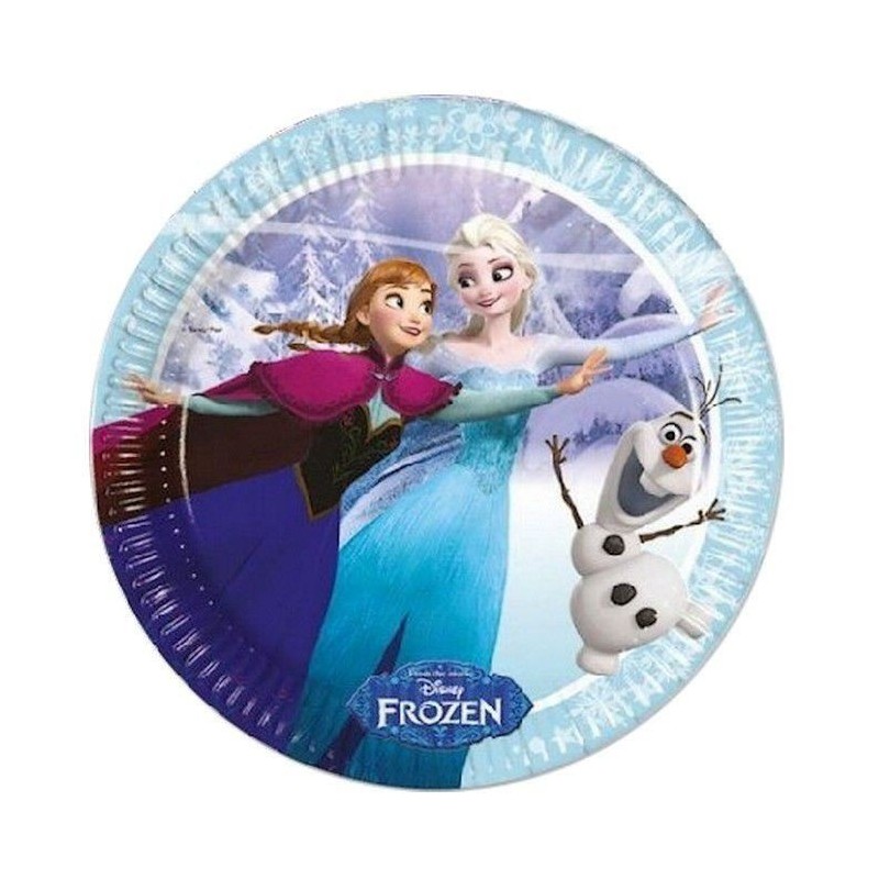 Assiette carton La Reine des Neiges par 8