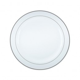 Assiette ronde Arlux bordure argentée par 20