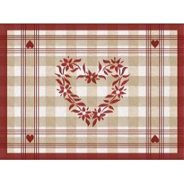 Set de table papier Vichy coeur par 10