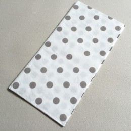Serviette à pois en papier gris