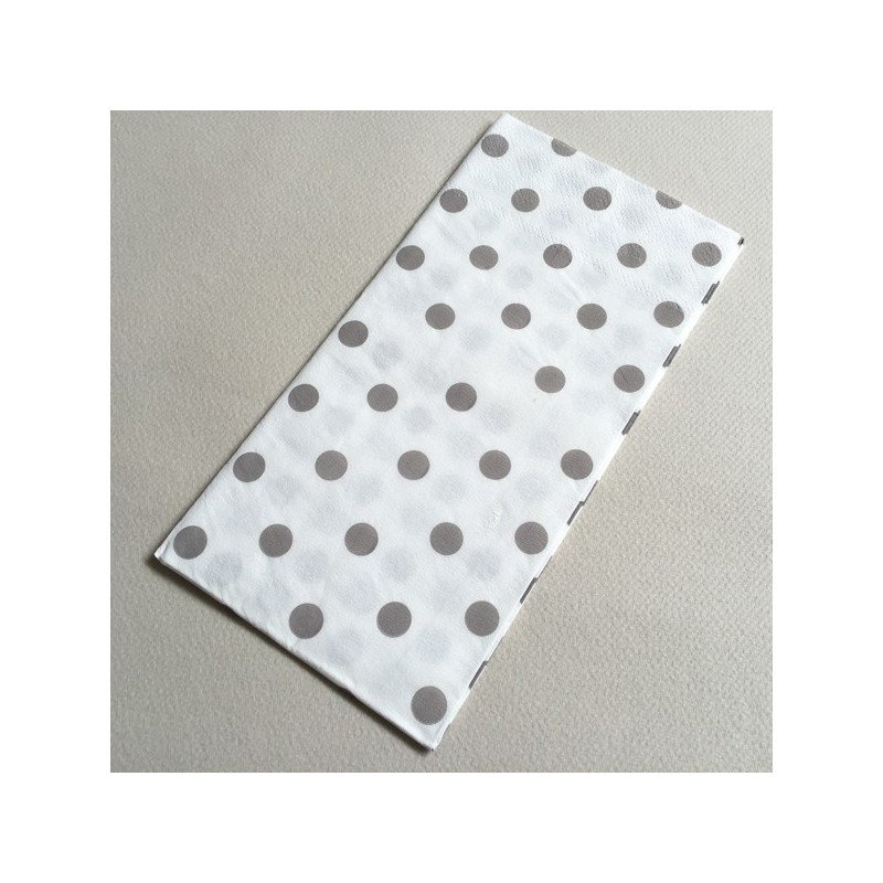 Serviette à pois en papier gris