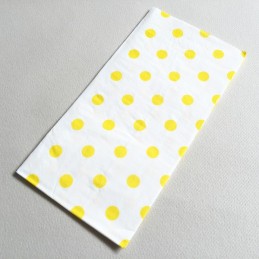 Serviette en papier à pois jaune