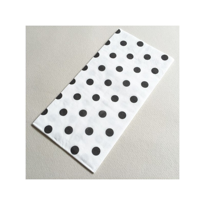 Serviette en papier à pois noir