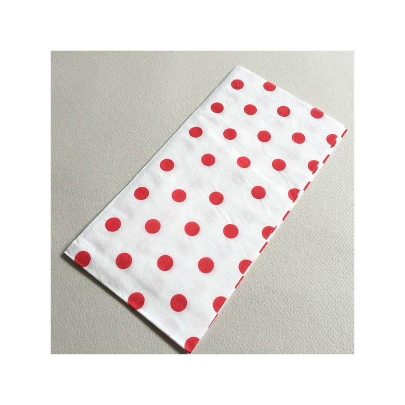 Serviette en papier à pois rouge