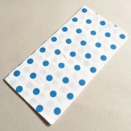 Serviette en papier à pois Bleu