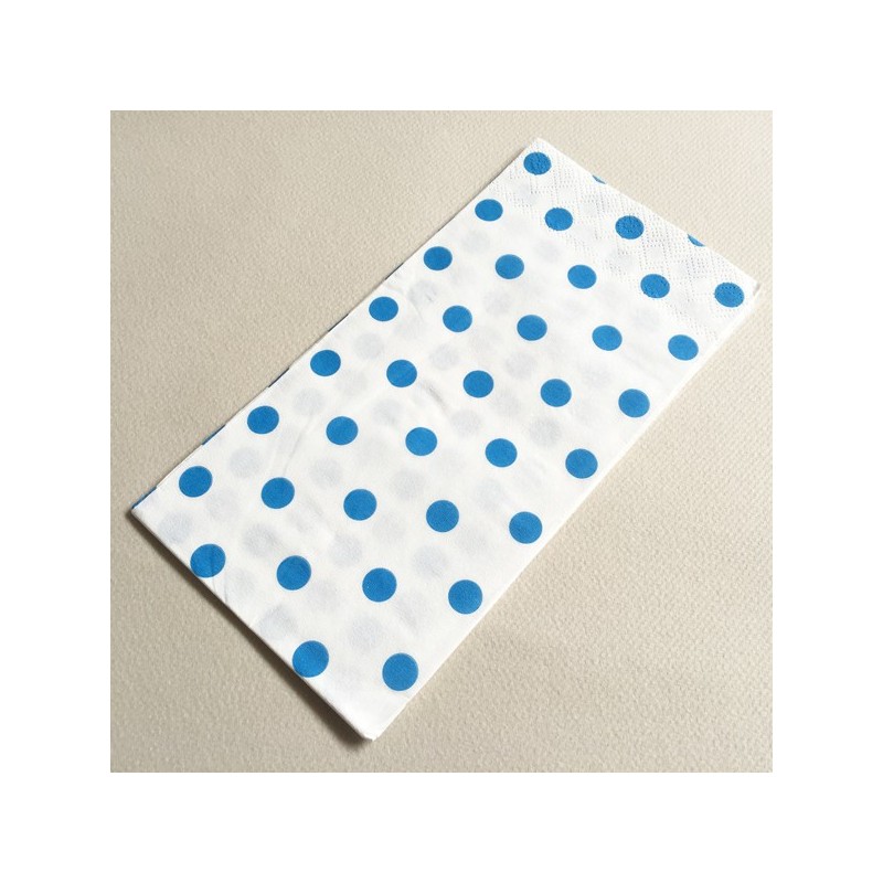 Serviette en papier à pois Bleu