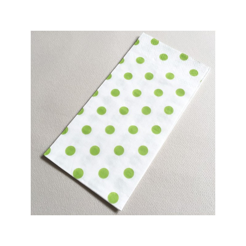 Serviette en papier à pois vert