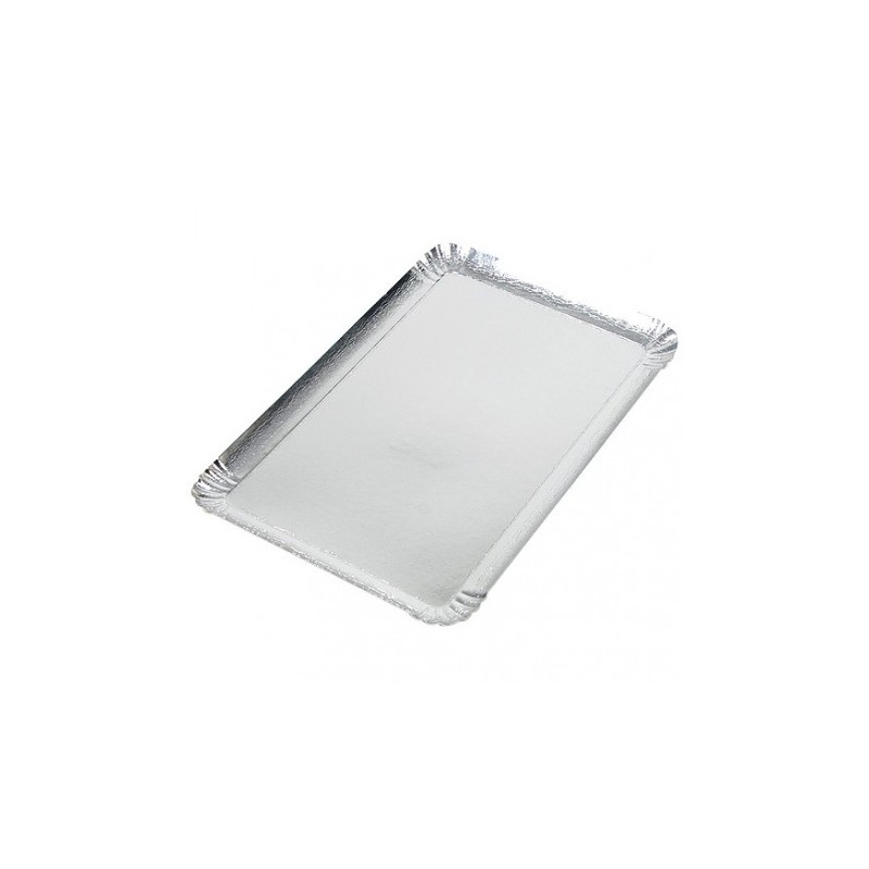 Plateau carton argent 28x42cm par 25