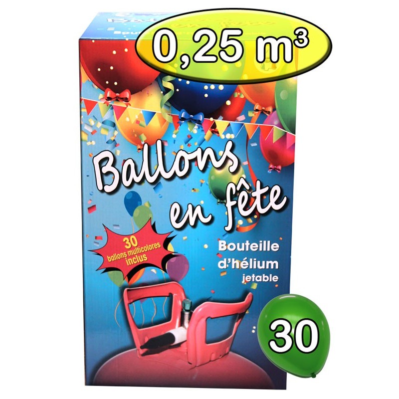 Bouteille Helium 0,25m3 avec 30 ballons